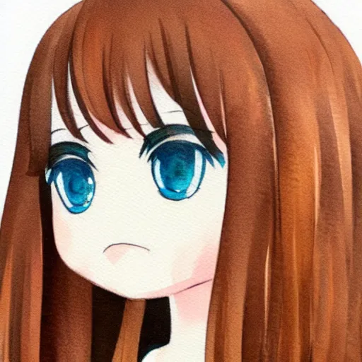 Image similar to beautiful water color concept art of face detailing cute nendoroid girl in the style of Julian Opie, toon rendering, close-up, no shade, modern art, kyoto animation 3/4 view