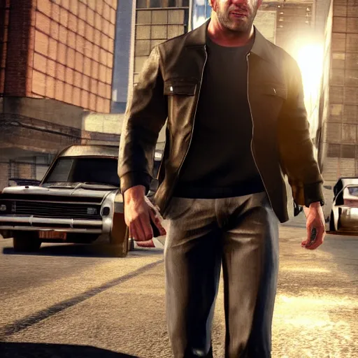 Prompt: jason statham in gta v loading screen