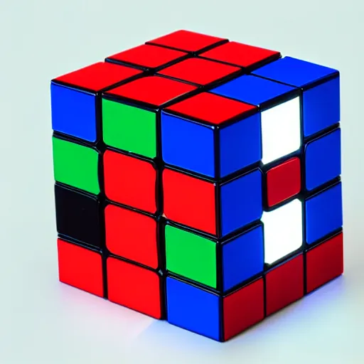 Prompt: a rubix cube made of light