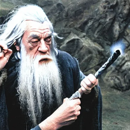 Image similar to gandalf smoking a joint