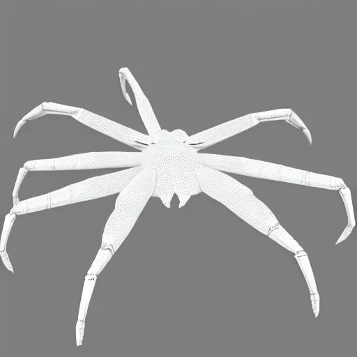 Image similar to low poly 3 d model of a spider crab, white background