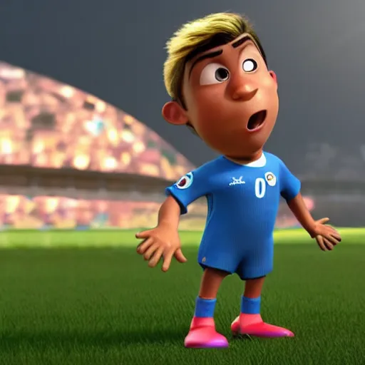 Image similar to cristiano ronaldo as a pixar disney character from up ( 2 0 0 9 ), unreal engine, octane render, 3 d render, photorealistic