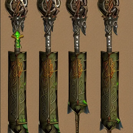 Prompt: Complete sprite for videogame a celtic sword, very detailed, Gamin, sharp focus, ArtStation, 4k