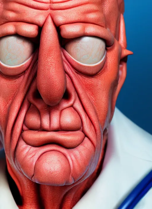 Image similar to photorealistic 3 0 0 0 ( dr. john a. zoidberg ), portrait photography feroflex photorealistic studio lighting ektachrome detailed intricate face details, ultradetails, beautiful face, realistic shaded perfect face, extremely fine details