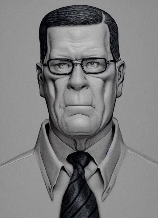 Image similar to a hyper realistic ultra realistic photograph portrait of hank hill, highly detailed, 8k photo