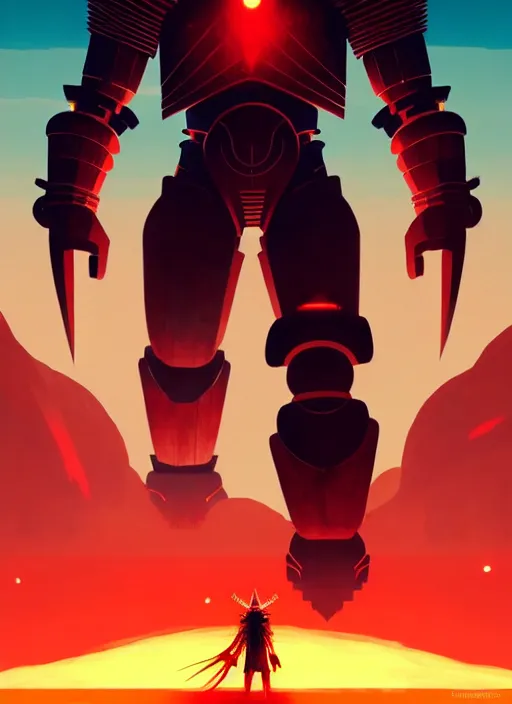 Prompt: full body picture of a red big giants colossus knight, crossing the blue horizon, exterminate monsters, highly detailed face, intricate, smooth, sharp focus, trending on artstation, art by ilya kuvshinov and anato finnstark and rembrandt and quentin mabille, fantasy illustration, epic light novel cover art