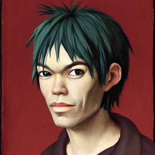 Prompt: renaissance portrait of 2d from Gorillaz