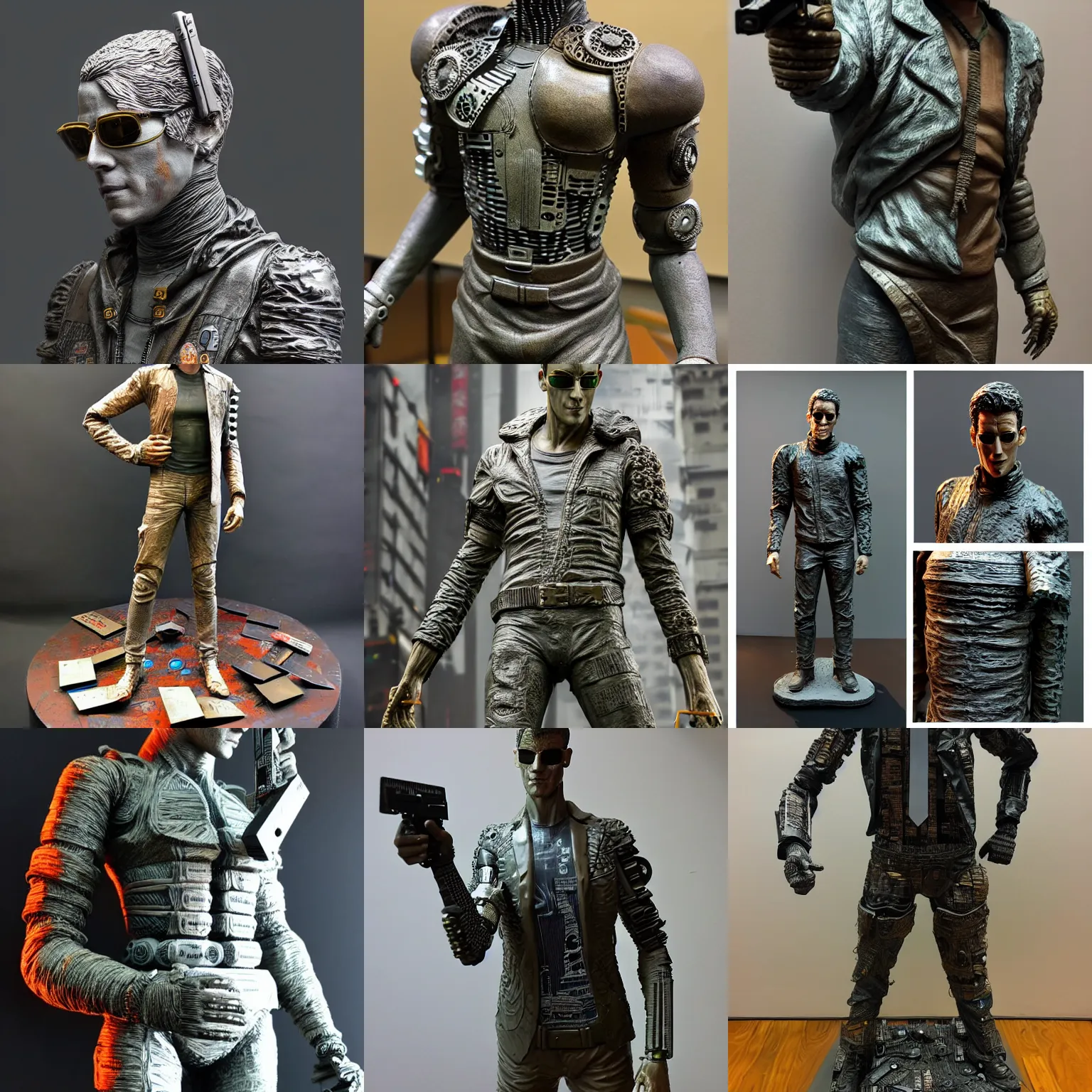 Prompt: an intricate detailed paper mâché statue of the Lord of TCP/IP and Subnetting, style of The Matrix, Blade Runner, Cyberpunk 2077