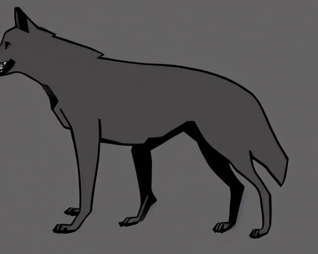 Image similar to professional digital art of a full-body outline of a wolf, very simple, no color, high quality, HD, 8K,