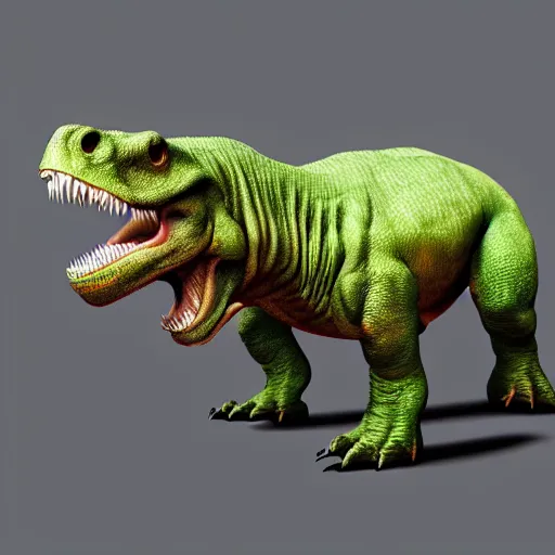 Prompt: trex in the style of triceratops 4 k