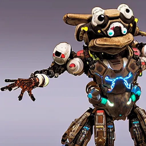 Image similar to a cybernetic robotic frog from the game Horizon Zero Dawn