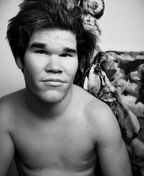 Image similar to portrait of adam devine photographed by nan goldin