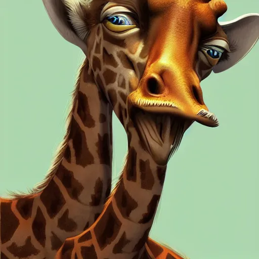 Image similar to A anthropomorphic Giraffe Man, hyperdetailed, artstation, cgsociety, 8k