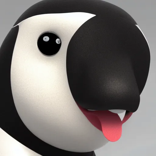 Image similar to 3D render of Tux, 8k, highly detailed, highly intricate, depth of field,