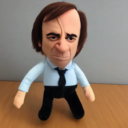 Image similar to saul goodman from better call saul fumo plush, realistic, highly detailed, studio lighting,