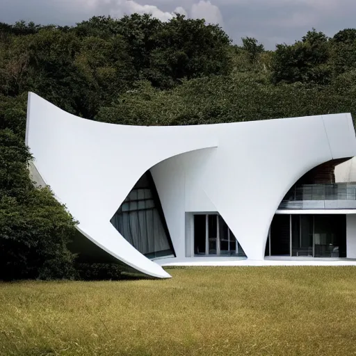 Image similar to house designed by zaha hadid