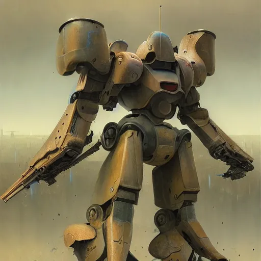 Prompt: character concept art of a gun dam mech robot, depth of field background, artstation, award - winning realistic sci - fi concept art by jim burns and greg rutkowski, beksinski, a concept art masterpiece, pastel color palette, james gilleard, bruegel, alphonse mucha, and yoshitaka amano.