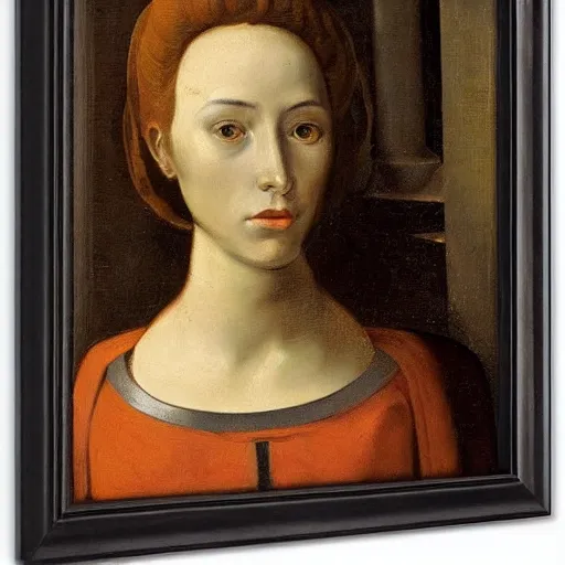 Image similar to a portrait of a female android by fra bartolommeo