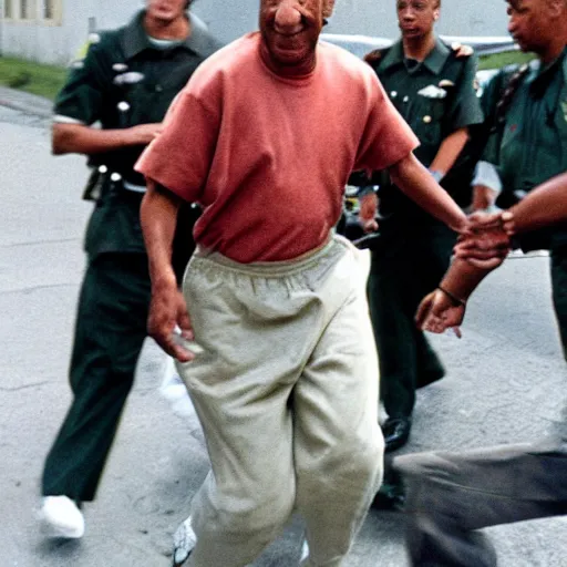 Prompt: bill cosby escaping from prison