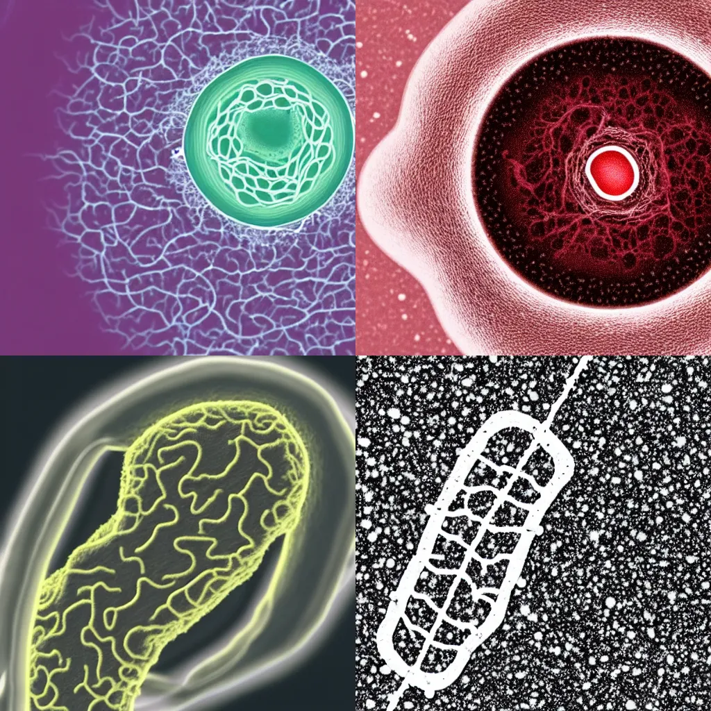 Prompt: a singular living cell as seen through a microscope