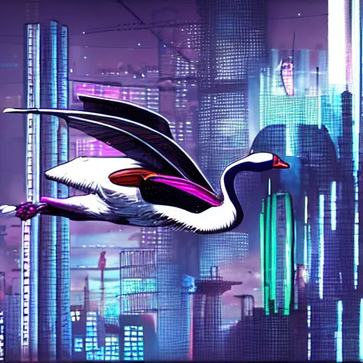 Prompt: cyberpunk goose