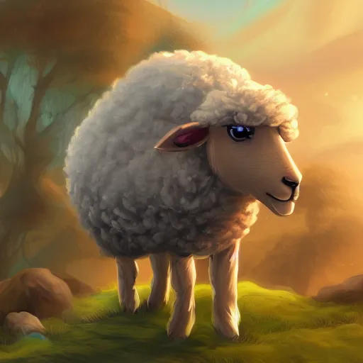 Image similar to sheep, furry art, furaffinity, extremely detailed, digital painting, artstation, concept art, smooth, sharp focus, illustration, trending