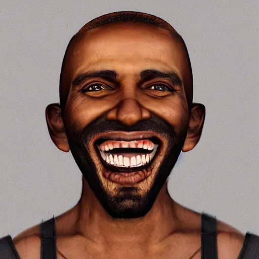 Image similar to a man that successfully escaped his internal hell and looks genuinely happy, he would fit into most socil situations and be seen as a good man. hyperrealism, trending on artstation.