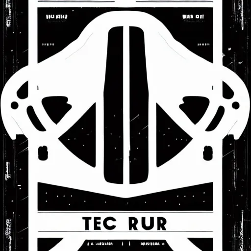 Image similar to black on white graphic poster for a techno party in style of david rudnick, acid, y 2 k