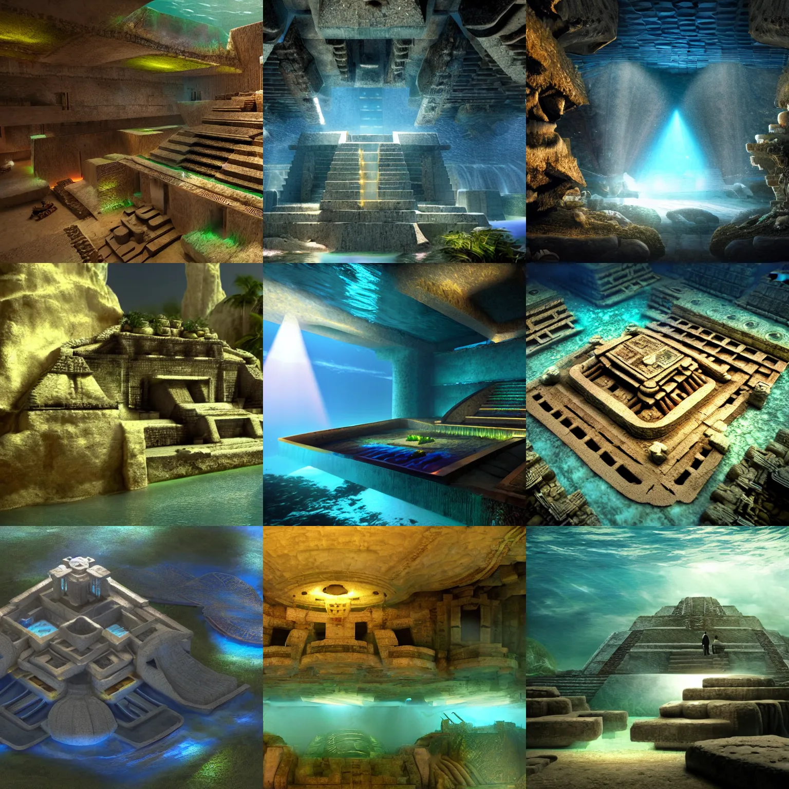 Prompt: a high tech mayan living in undersea atlantis, specular lighting, volumetric light, sharp focus