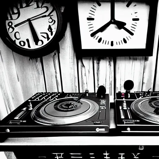 Image similar to clocks on the dj decks