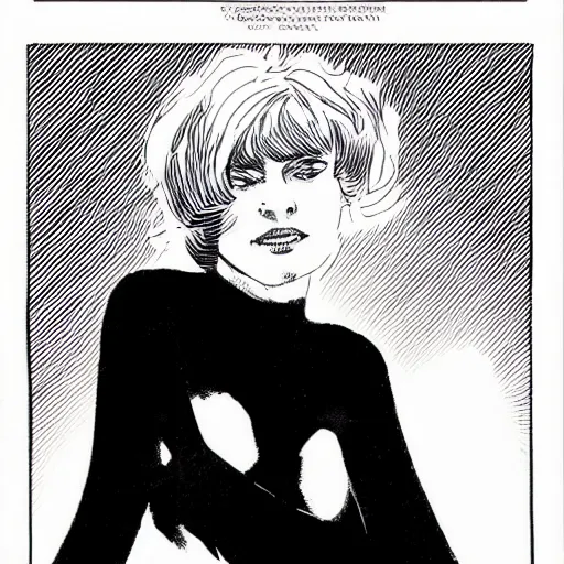 Image similar to lizzy mercier descloux, portrait, by guido crepax