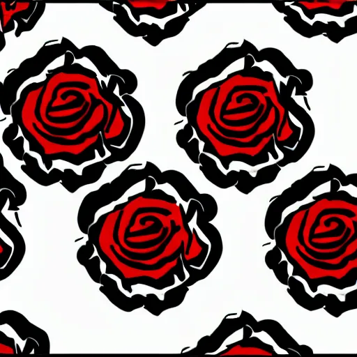 Image similar to a logo of roses, logo design, black and white liners