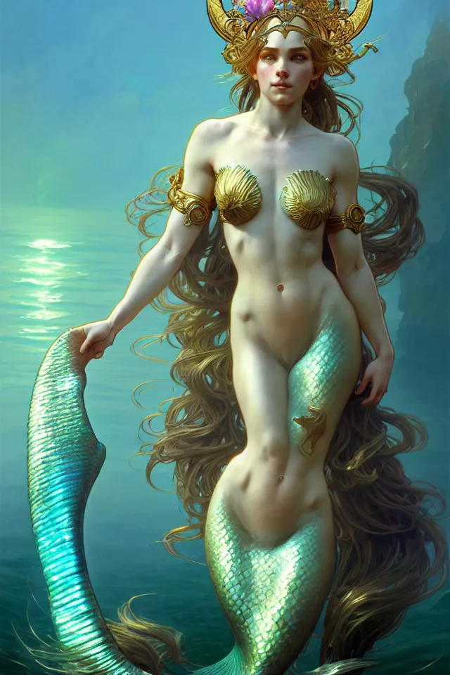 Image similar to goddess of mermaid from every place ever, highly detailed, digital painting, artstation, concept art, smooth, sharp focus, illustration, Unreal Engine 5, 8K, art by Ross Tran and Greg Rutkowski and Alphonse Mucha