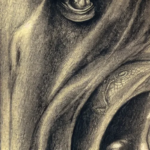 Image similar to Close-up of her majesty, pencil drawing. El Greco, Remedios Varo, Salvador Dali, Carl Gustav Carus, John Atkinson Grimshaw. Blue tint. Symetrical, logo, geometric shapes.