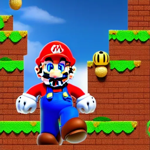 Prompt: biblically correct super mario, highly detailed, extremely high quality, hd, 4 k, 8 k, professional photographer, 4 0 mp, lifelike, top - rated, award winning, realistic, detailed lighting, detailed shadows, sharp, no blur, edited, corrected, trending