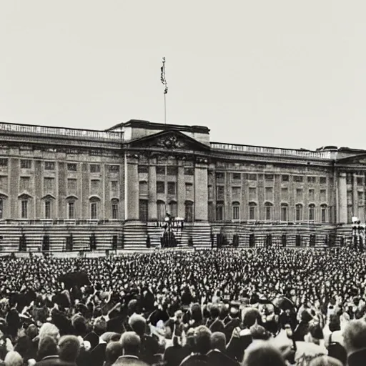 Image similar to Buckingham Palace as an American White House, Patriotic Fourth of July