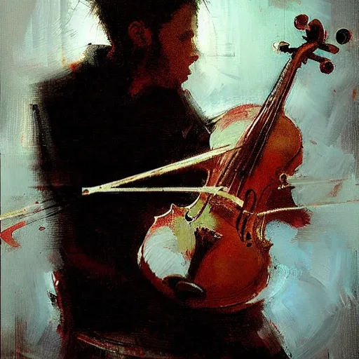 Image similar to satan playing violin by jeremy mann