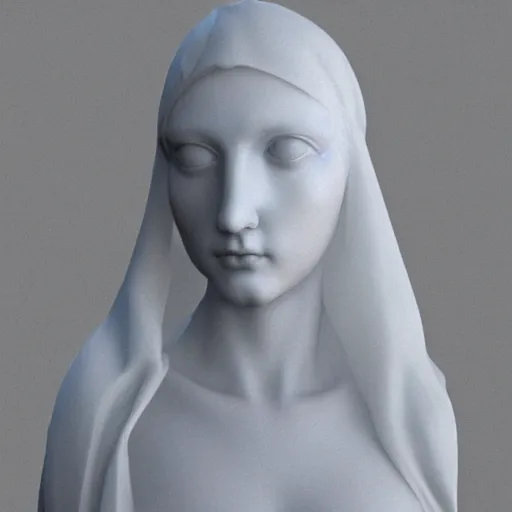 Prompt: a marble sculpture of the veiled virgin, subsurface scattering, !face, !female, covered in water veil , physically based rendering, photo realistic, top light , dark background