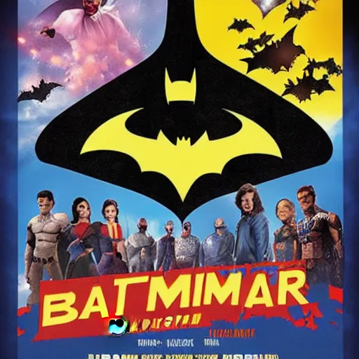 Image similar to summer blockbuster movie poster batman vs the state of indiana