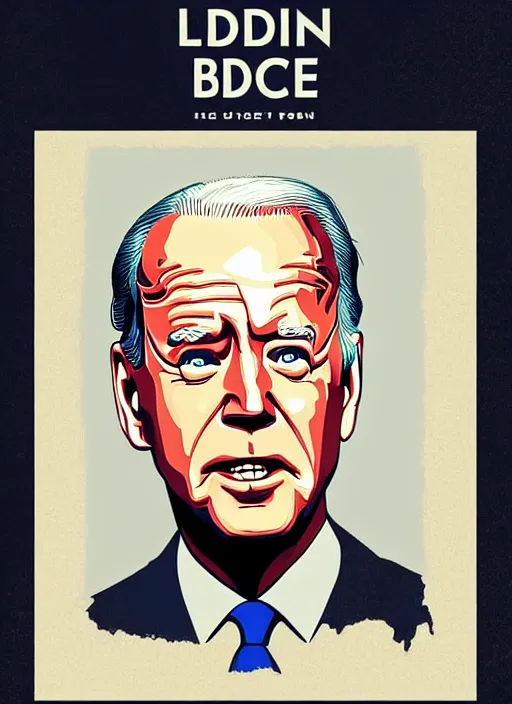 Prompt: biden, steve buscemi portrays united states president joe biden, minimalist movie poster, theatrical poster, fan art, digital art, trending on artstation