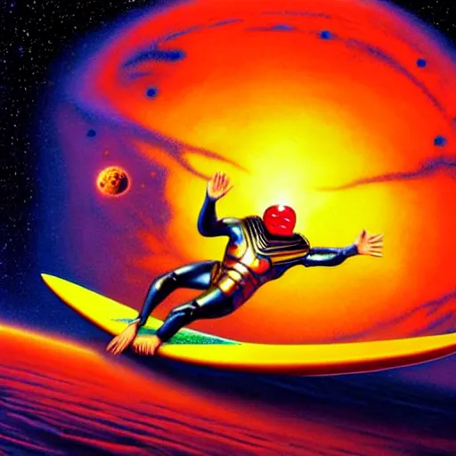 Prompt: UHD photorealistic studio portrait of cosmic Alien Elon Musk riding a surfboard on Mars, exotic alien Elon Musk, correct face, bold, vivid colors, intricate background, Tim Hildebrandt, Wayne, Amano, Barlowe, Bruce Pennington, donato giancola, larry elmore, moving, masterpiece, trending on artstation, Lisa Frank, cinematic composition, dramatic pose, studio lighting, sharp, crisp detail, hyper-detailed