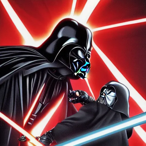 Prompt: john ceena facing darth vader