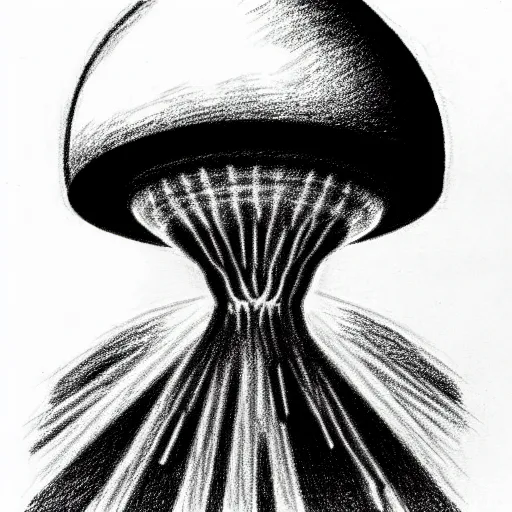 Image similar to vladimir putin wearing a nuclear mushroom cloud blast for a hat, cartoonish, ultra detailed pencil drawing, full perspective