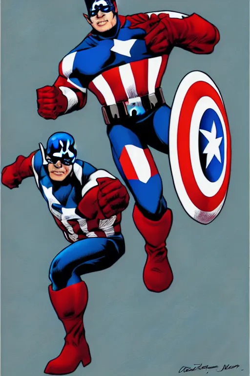 Image similar to Captain America high quality digital painting in the style of Alan Davis