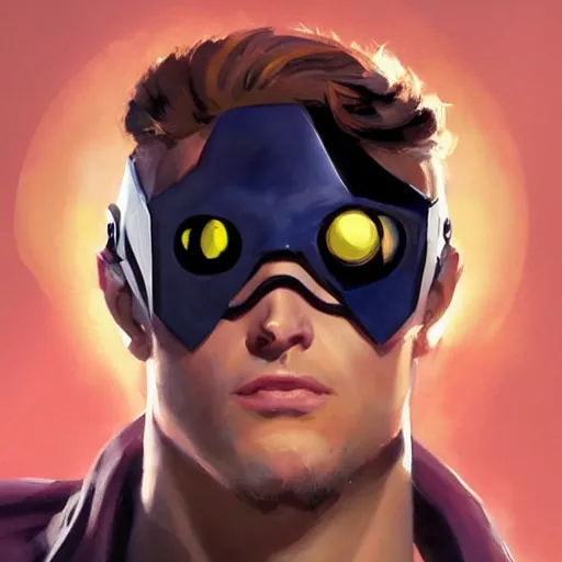 Image similar to greg manchess portrait painting of scott summers aka cyclops as overwatch character, medium shot, asymmetrical, profile picture, organic painting, sunny day, matte painting, bold shapes, hard edges, street art, trending on artstation, by huang guangjian and gil elvgren and sachin teng