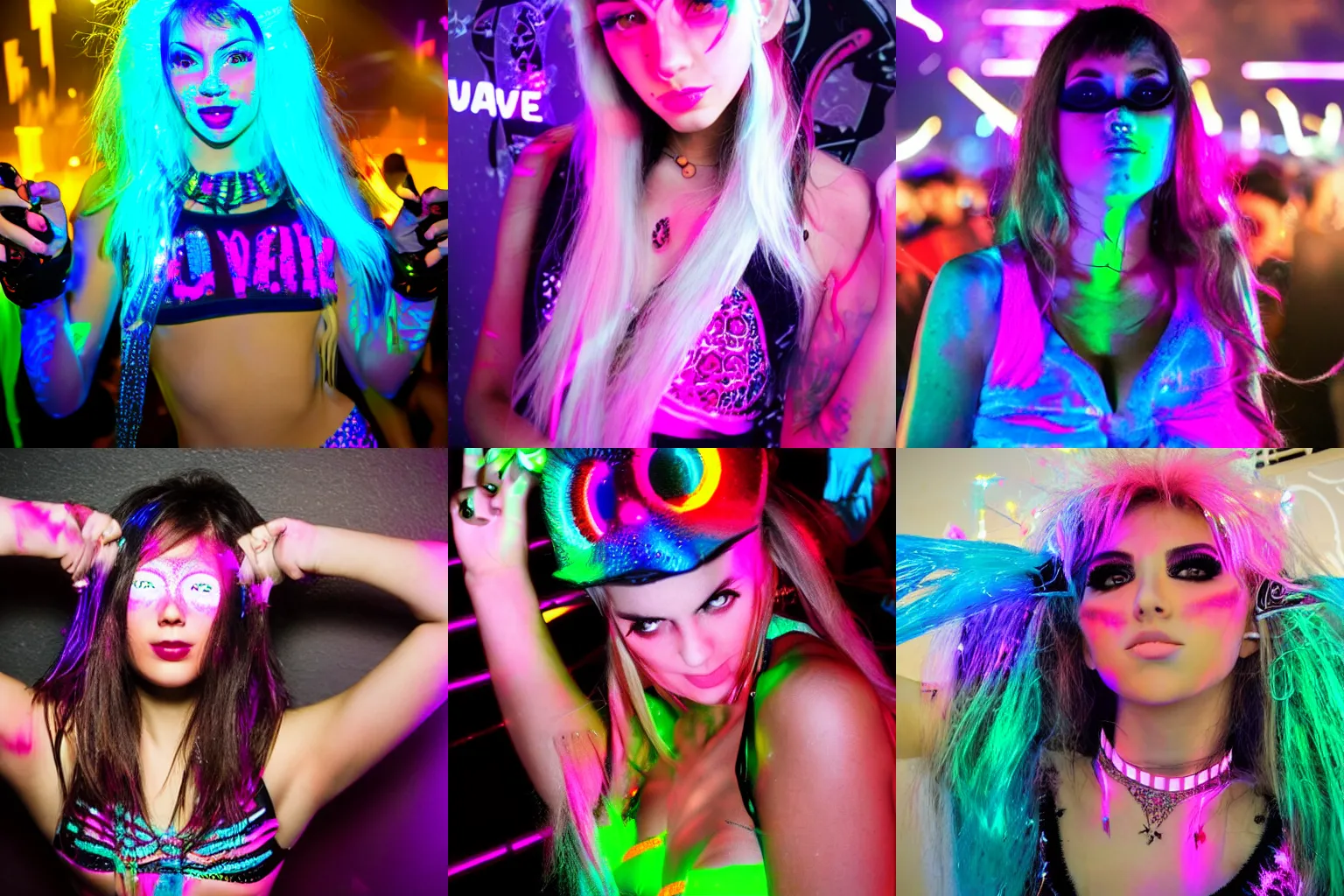 Prompt: pretty rave girl