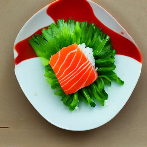 Prompt: sushi jellzo aspic salad