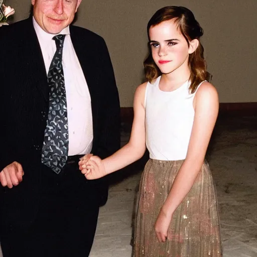 Image similar to young emma watson asking her father elon musk to go out very detailed