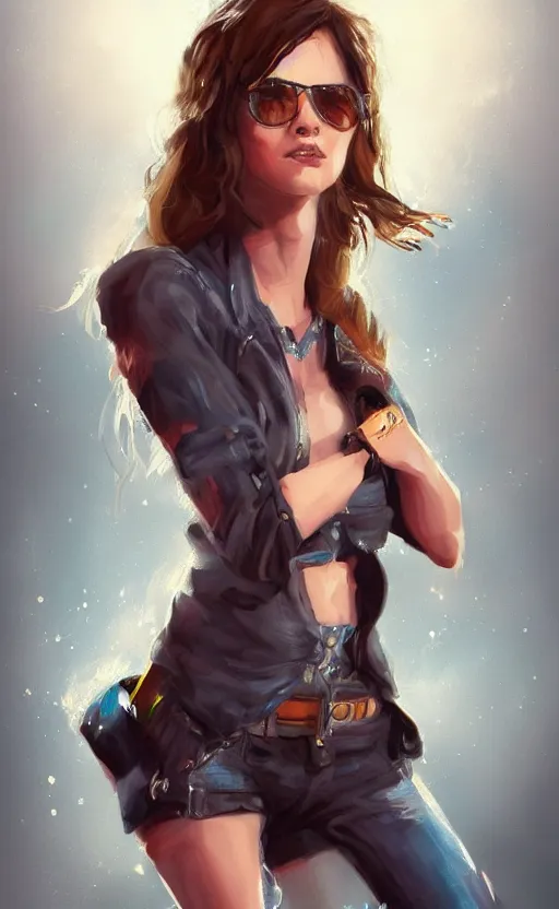 Prompt: rock star girl. concept art, artstation trending, digital painting highly detailed, vxf, cinematic