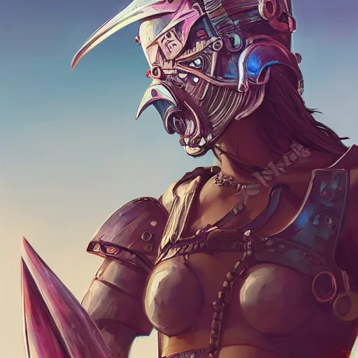 Image similar to cyberpunk viking helmet mask warrior goddess robot ninja fantasy, art gta 5 cover, official fanart behance hd artstation by jesper ejsing, by rhads, makoto shinkai and lois van baarle, ilya kuvshinov, ossdraws